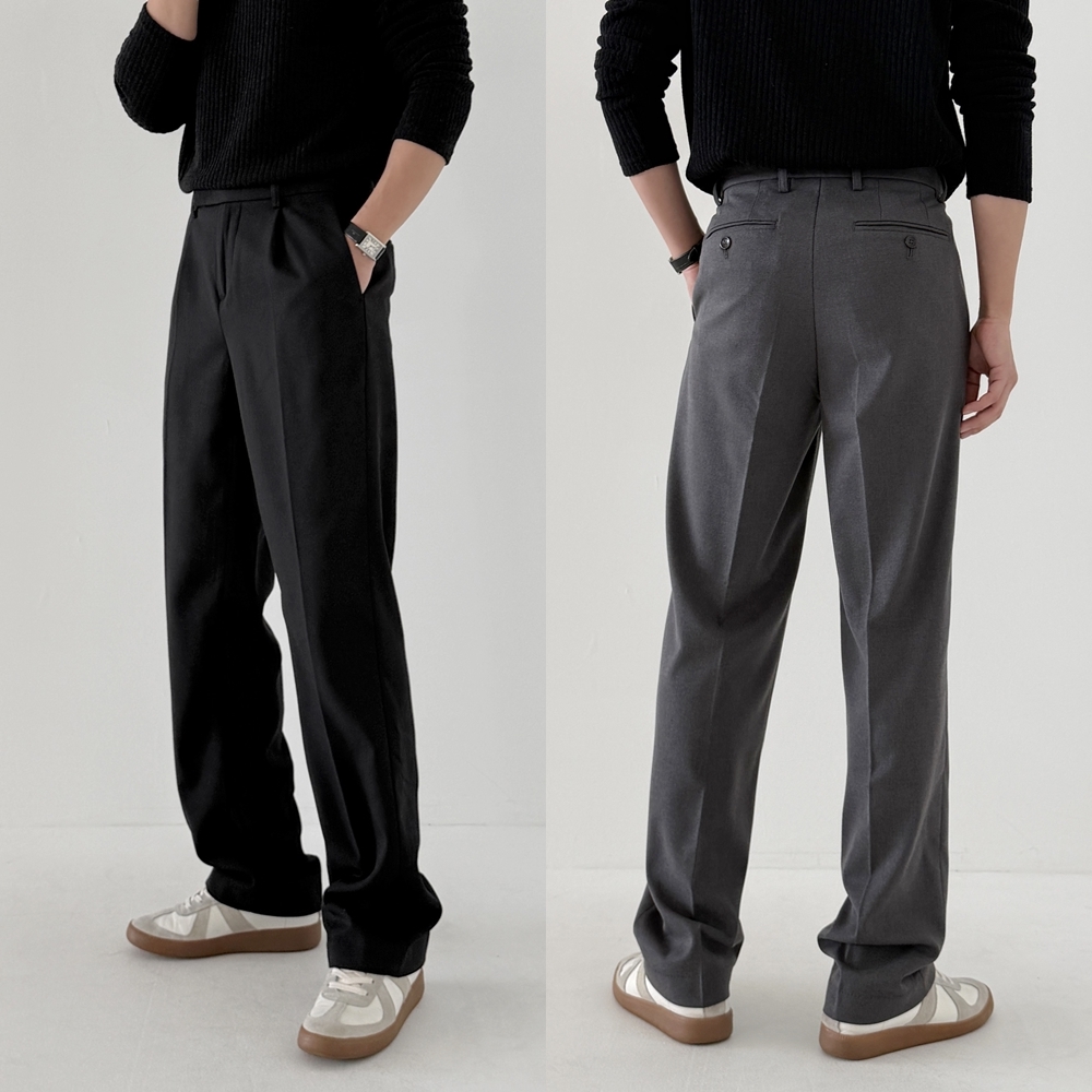 남자 슬랙스 기모 겨울 와이드 팬츠 제품 이미지