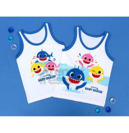 [트렌디프레소협력사]데이슬롯 핑크퐁 아기상어 런닝세트 2매 남아 남아속옷 캐릭터런닝