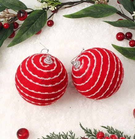 [트렌디프레소협력사]데이슬롯 트리 핫레드 비즈라인 장식볼 2p 트리용장식세트 크리스마스용품 트리장식품