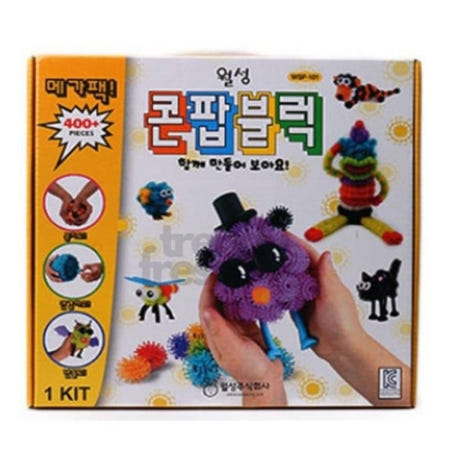 [트렌디프레소협력사]데이슬롯 콘팝블럭 400피스 만들기놀이 교육블럭 학습용완구 만들기장난감 미술놀이
