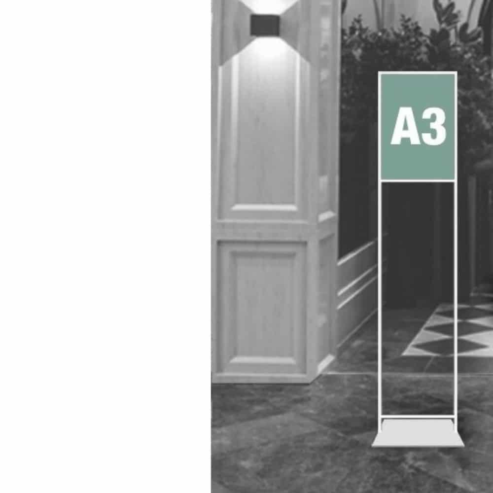 A3 스텐딩 배너 꽂이 백색 철제스탠드 스탠드형POP - 메인 이미지