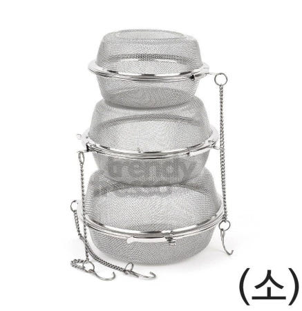 [트렌디프레소협력사]데이슬롯 스텐 다시통 소형 2개 채반 체망 국물내기채반