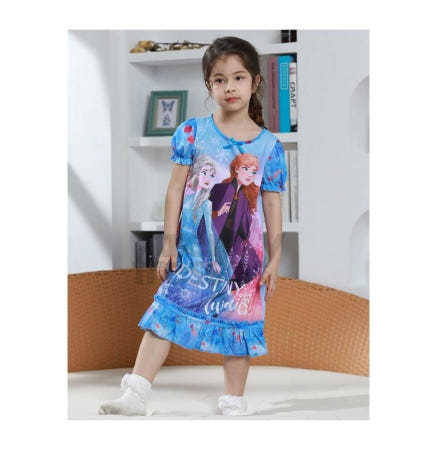 [트렌디프레소협력사]데이슬롯 엘사 실내복 블루 여아원피스 겨울왕국의상 공주옷