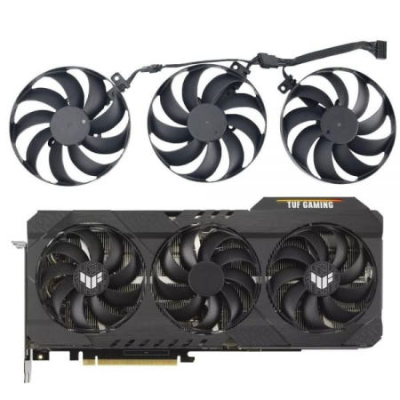 InRobert [해외]InRobert ASUS TUF 게이밍 RTX 3060 3070 3080 Ti 그래픽 카드 쿨러용 88mm T129215SU GPU 팬 교체품 (팬-ABC)