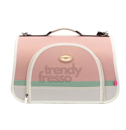 [트렌디프레소협력사]데이슬롯 강아지 핑크 트리플 돔캐리어 M 반려동물이동가방 애견이동가방