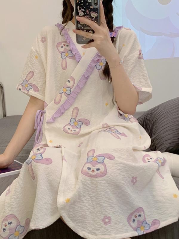 거즈잠옷 요루면 지지미 샤워가운 시나모롤 포차코 뚱이 알렌