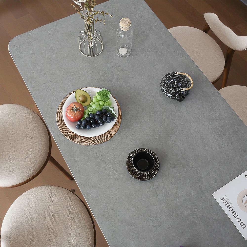 이즈네이처 줄리아 양면 포세린 세라믹식탁 6인용식탁 세트 식탁+의자3+3인벤치1, 2000mm, 월넛브라운