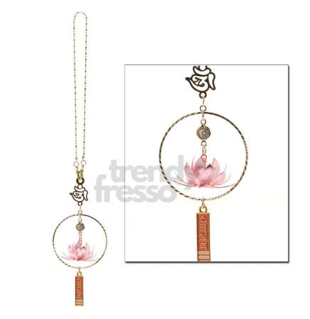 [트렌디프레소협력사]데이슬롯 연꽃 링 차걸이 핑크 차량 악세사리 액막이 차동차장식