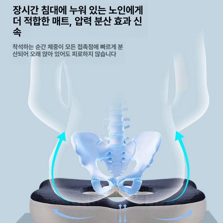 꼬리뼈 욕창방지매트 노인 환자 좌석 쿠션 엉덩이 욕창 치료 통증 방석보조기 - 상세 이미지 4