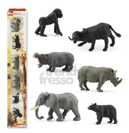 [트렌디프레소협력사]데이슬롯 야생동물 미니 피규어 6종 자연과학완구