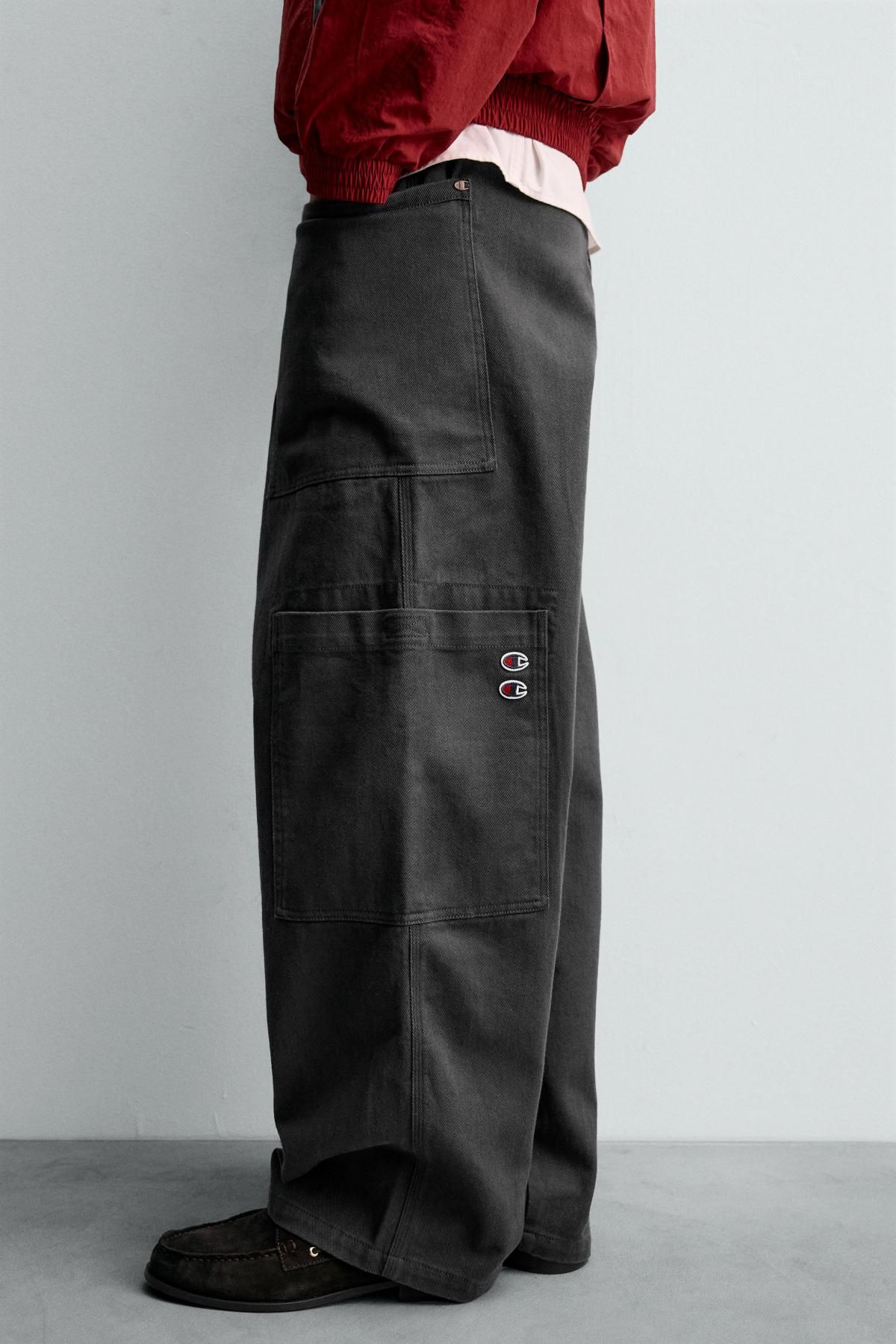 자라 드로우스트링 와이드 카고 팬츠 X 챔피온 4302/328 ANTHRACITE GREY - 상품 이미지