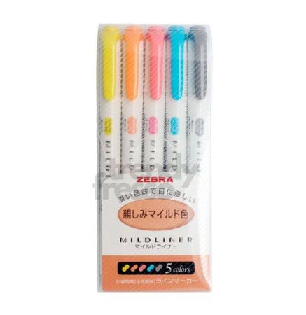 [트렌디프레소협력사]데이슬롯 제브라 마일드 트윈 N 5색세트 다꾸펜 하이라이트펜