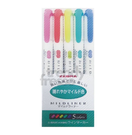 [트렌디프레소협력사]데이슬롯 제브라 마일드 트윈 HC 5색세트 다꾸펜 형광라이너 데코용펜