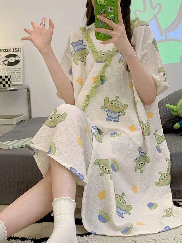 거즈잠옷 요루면 지지미 샤워가운 시나모롤 포차코 뚱이 알렌