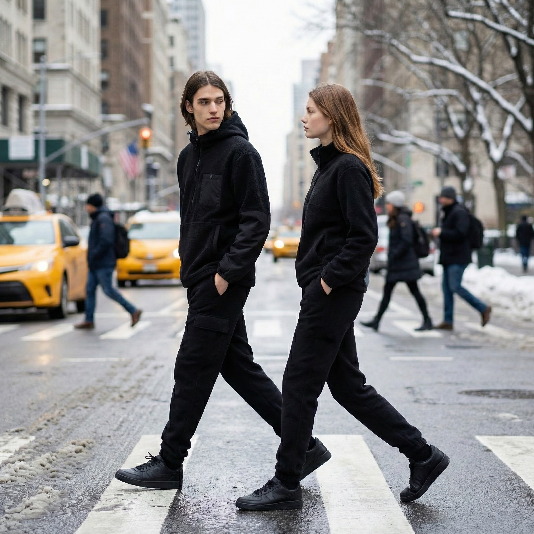 케이스위스 남녀공용 덤블 후리스 아노락+조거팬츠 세트