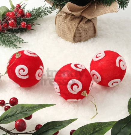 [트렌디프레소협력사]데이슬롯 트리 핫레드 동글이 장식볼 3p 트리장식품 크리스마스용품 트리용장식세트