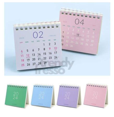 [트렌디프레소협력사]데이슬롯 미니 탁상달력 2024 4개 탁상캘린더 스탠딩달력 데스크캘린더