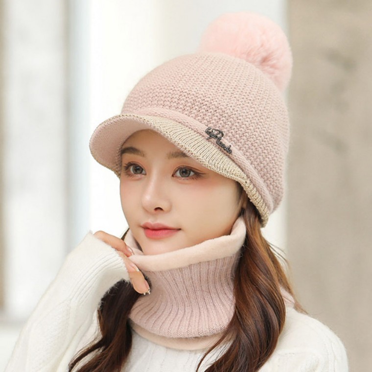 패션 모자 방울털 넥워머 신상 여자 겨울 방한 캡비니 - 상품 이미지