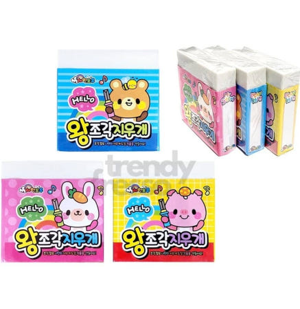 [트렌디프레소협력사]데이슬롯 왕지우개 12개 단체학용품 캐릭터지우개 학원선물 달란트시장