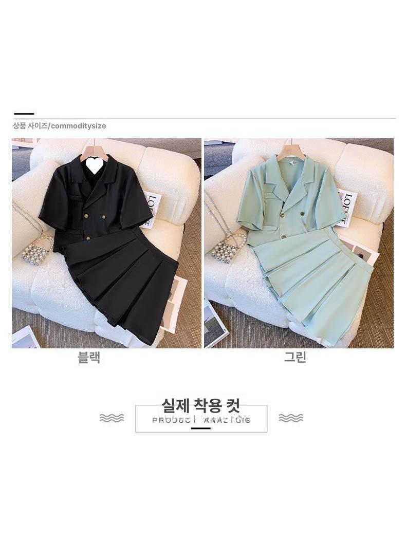 여름 투피스 세트 자켓 스커트 하객룩 셋업 데이트룩 - 상세 이미지 5