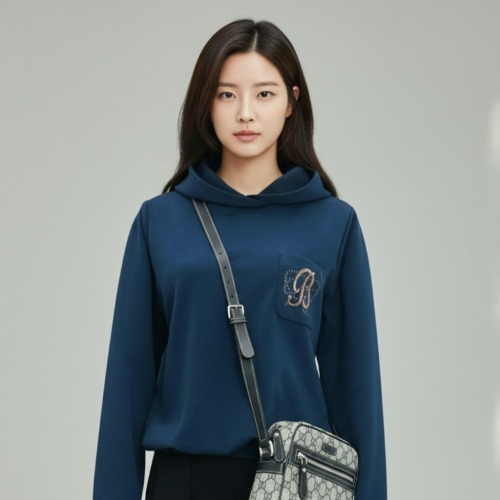 엄마옷 조이마담 T51794 B포켓 밑단밴드 후드 티셔츠 중년여성의류 - 상품 이미지