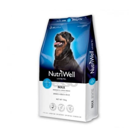노드룸 뉴트리웰 맥스 15kg 중대형견 사료 강아지사료 애견용품