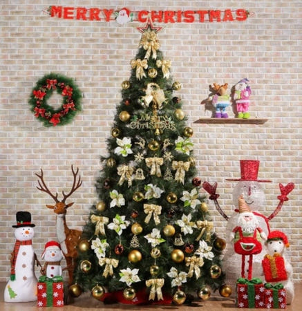 [트렌디프레소협력사]데이슬롯 카니발 골드 뉴리얼솔잎 300cm 트리 풀세트 크리스마스용품 크리스마스트리