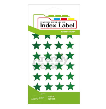 [트렌디프레소협력사]데이슬롯 홀로그램 별스티커 그린 17X17mm 7매 X5개 서비스스티커