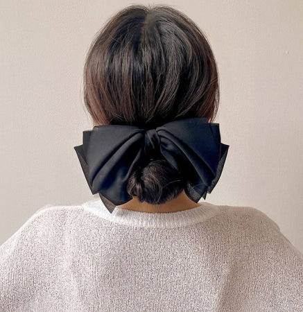 [트렌디프레소협력사]데이슬롯 쉬폰 리본 자동헤어핀 왕리본핀 리본자동핀 예쁜헤어핀