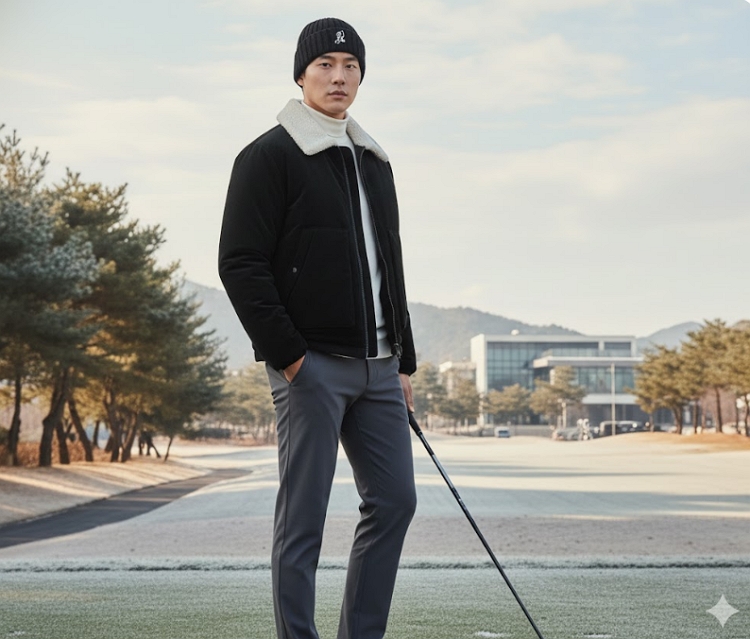 볼빅 남성 겨울 빅 포켓 양털카라 필드룩 골프웨어 덕 다운 점퍼 자켓 - 상세 이미지 2