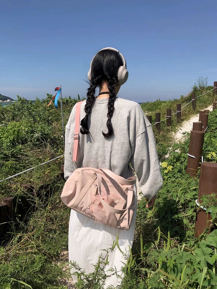발레코어 나일론 숄더백 보부상 운동 가방 - 상세 이미지 2