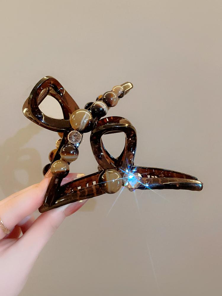 레터링 블랙 사이즈 집게 라지 머리핀 스몰 음표 티색 그레이 진주 두꺼운 진주 13cm - 상세 이미지 5