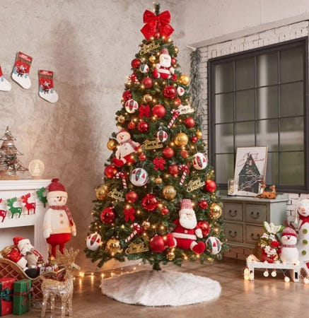 [트렌디프레소협력사]데이슬롯 꼬깔 산타 스카치 270cm 트리 풀세트 대형트리 트리세트