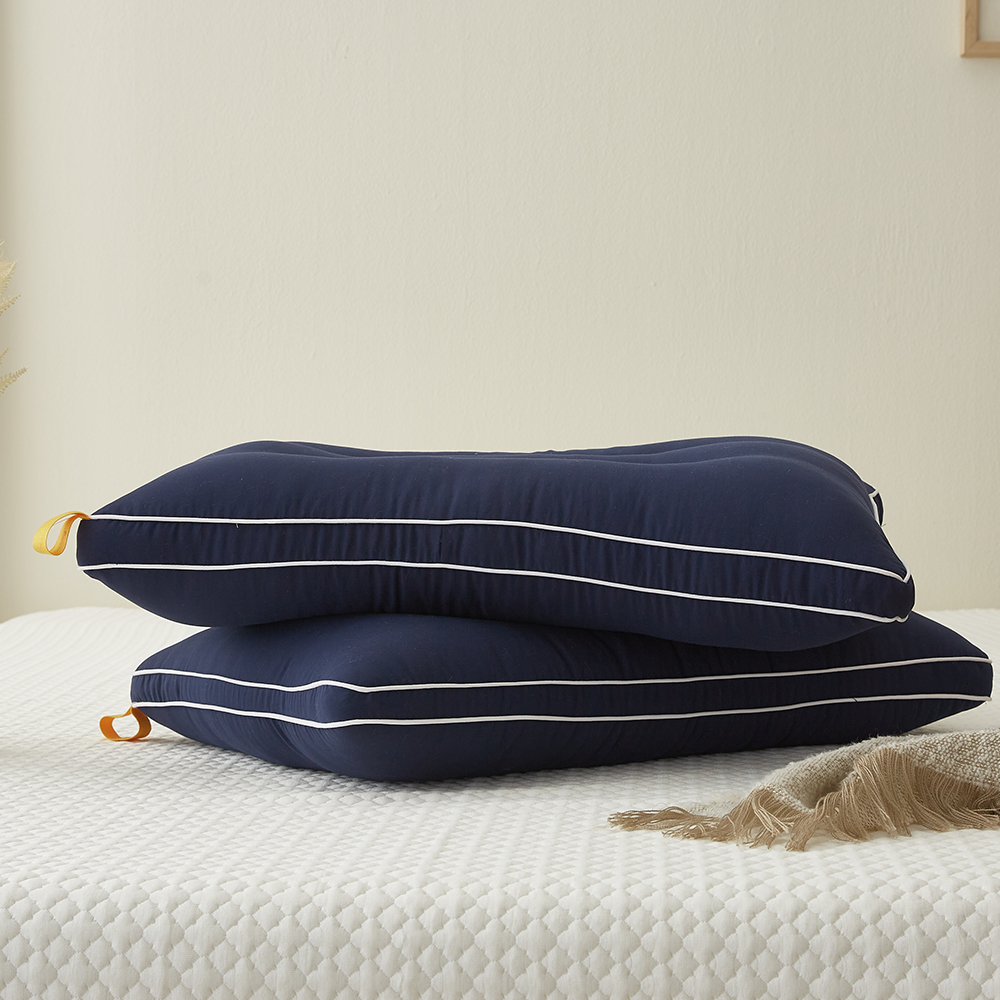 집앤콕 베개 빨아쓰는 일자목 거북목 목디스크 경추베개 네이비, 30x50