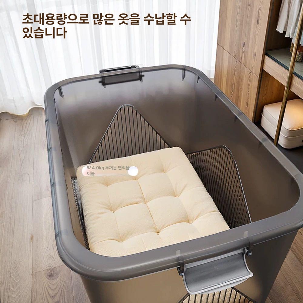특대형 리빙박스 옷장 위 침대 밑 대용량 의류 이불 보관함 수납박스 - 상세 이미지 4