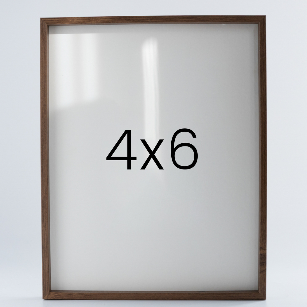 9mm우드심플 나무액자 사진액자 포토테이블 웨딩 전시회 맞춤 틀 4x6 101x152mm, 밤색 - 메인 이미지