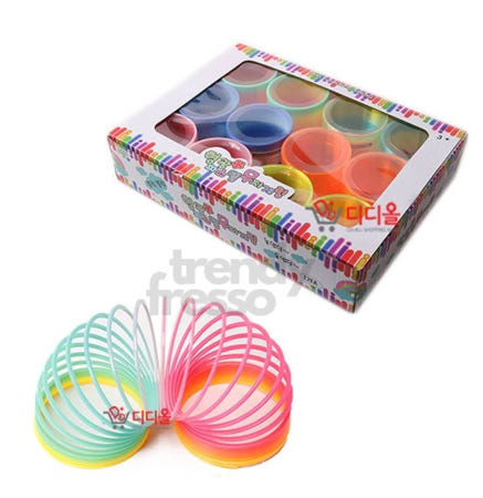 데이슬롯 무지개링 12개 스프링장난감 매직칼라링 유치원선물