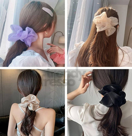 [트렌디프레소협력사]데이슬롯 쉬폰 왕곱창밴드 헤어끈 헤어스크런치 곱창끈