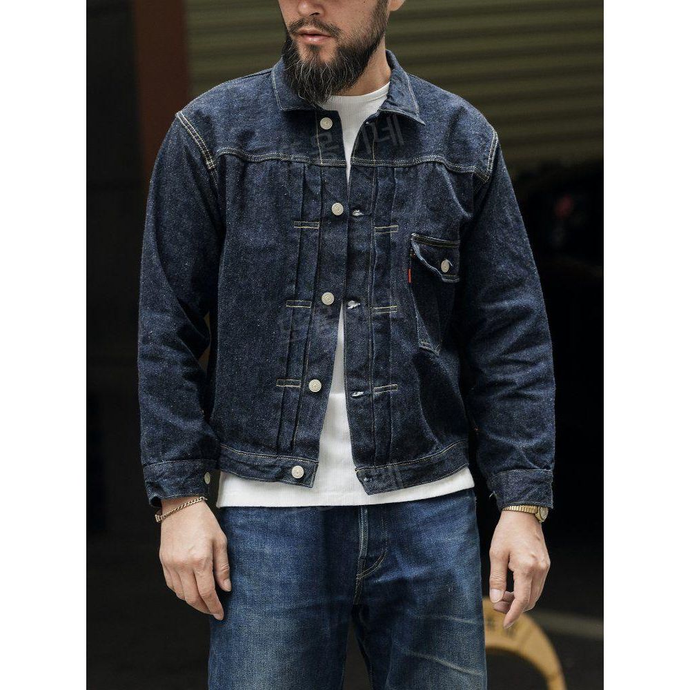 브론슨 BRONSON 47806xx 기본 색상 빨간 귀 데님 재킷 14.5oz 의류 클릭 506 해군 S - 상품 이미지