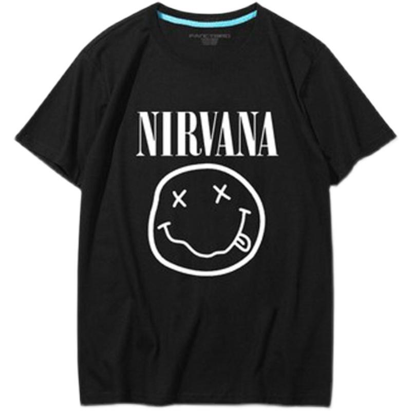 남성 너바나 데일리 Nirvana 록밴드 프린트 긴팔 Flipper Shark 루즈핏 빅사이즈 티셔츠 - 상세 이미지 5