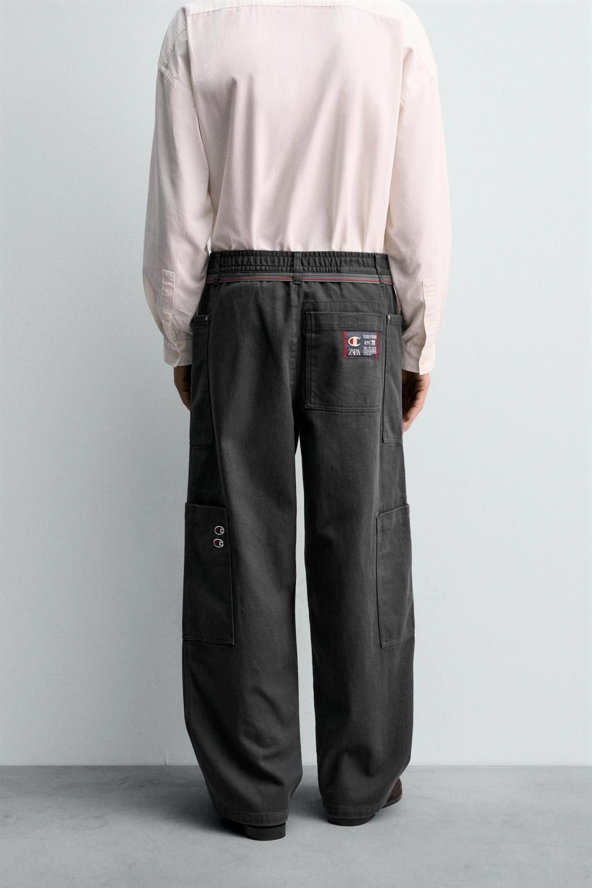 자라 드로우스트링 와이드 카고 팬츠 X 챔피온 4302/328 ANTHRACITE GREY - 상세 이미지 4