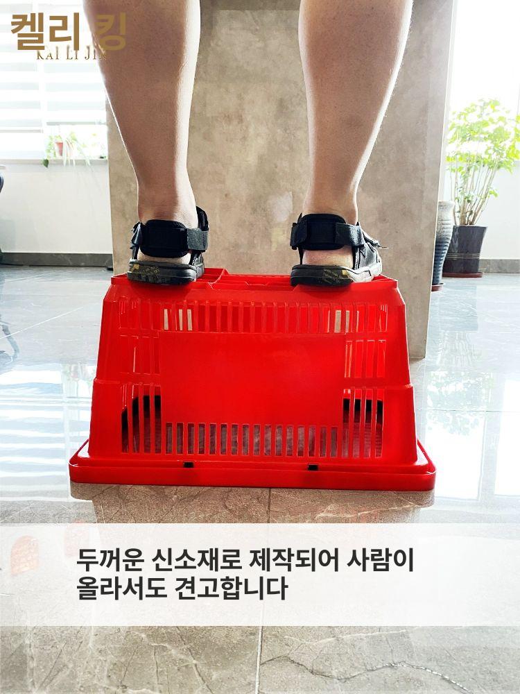 쇼핑 카트 손잡이 바구니 45L 바퀴달린 마트 장바구니 - 상세 이미지 4