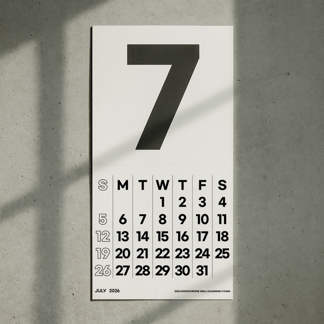 2026년 벽걸이달력 큰글씨 레트로 벽달력 사무실 학교 카페 인테리어 월 캘린더 - 메인 이미지