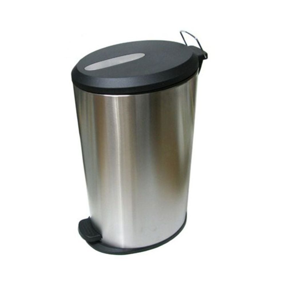 스텐 휴지통 페달 휴지통 사무실 쓰레기통 타원 12L - 상품 이미지