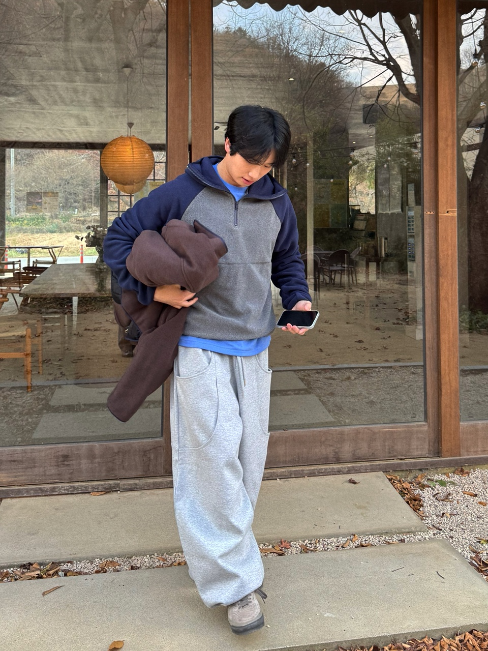 (남녀공용/기모) 벌룬 와이드 밴딩 스웻 팬츠 / 빈티지 스트릿 와이드 츄리닝 조거 바지 - 상세 이미지 2