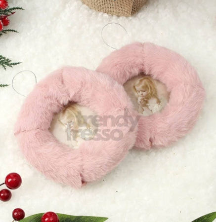 [트렌디프레소협력사]데이슬롯 핑크털 원형액자 오너먼트 2p 트리장식오너먼트 트리소품