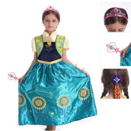 데이슬롯 겨울왕국 안나 피버 고급형 여아드레스 겨울왕국원피스 파티드레스 할로윈데이