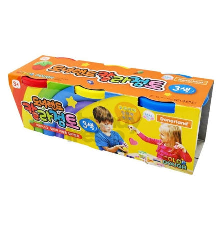 트렌디프레소협력사 데이슬롯 도너랜드 칼라점토 3색 세트 클레이도우 클레이놀이