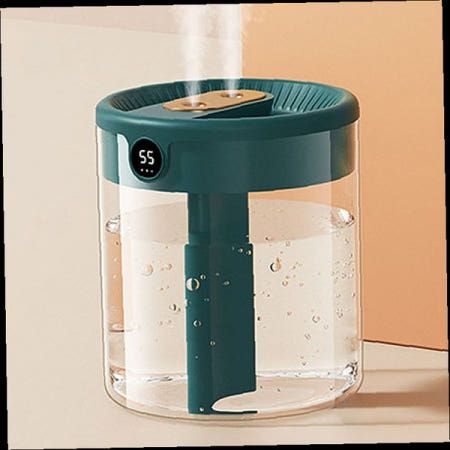 가습기 디지털 디스플레이 투명 물통 탁상용 초음파 방식 휴대용 미니 원형 디자인 실내 공기 개선 홈케어