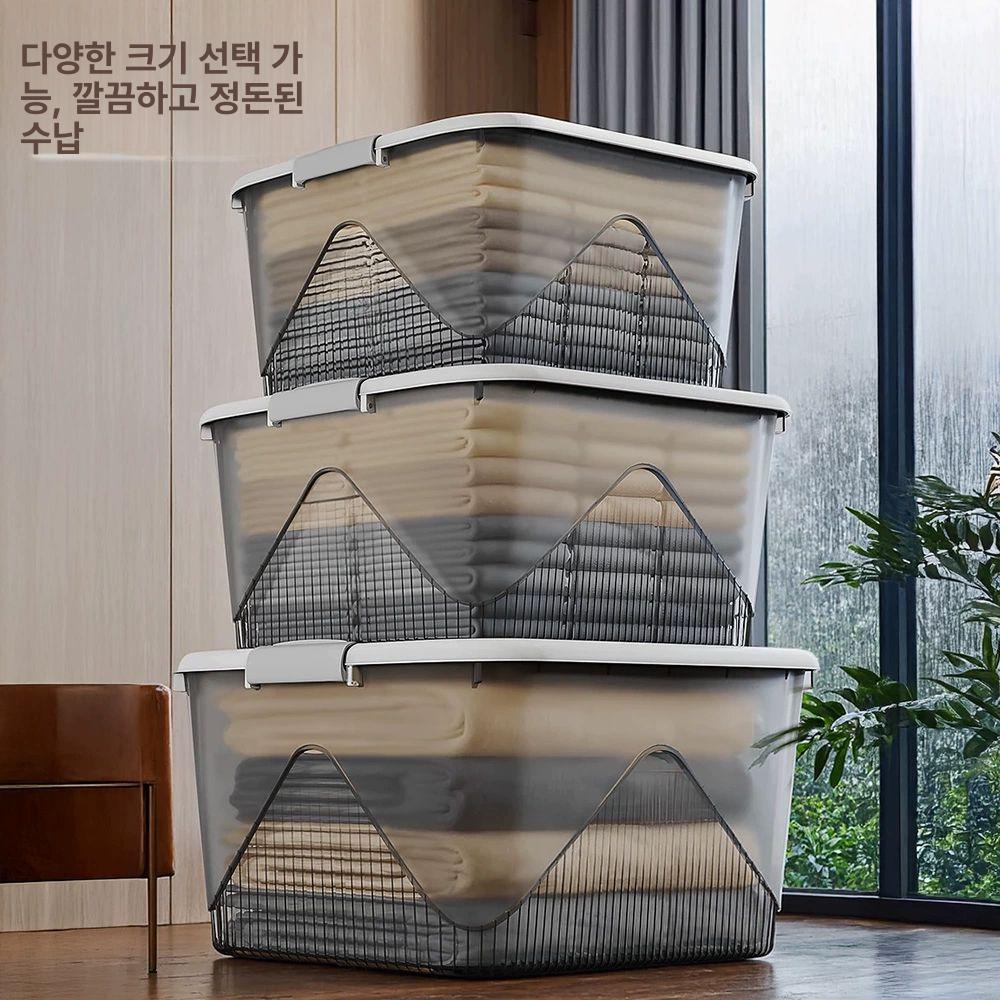 특대형 리빙박스 옷장 위 침대 밑 대용량 의류 이불 보관함 수납박스 - 상세 이미지 5